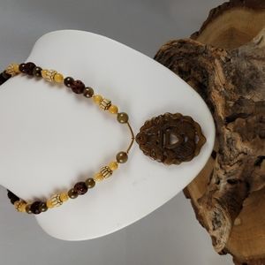 KGO Mixed Elements 14kt GF Necklace w/ Centerpiece Drop